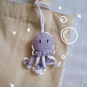 Cute Crochet Octopus Keychain