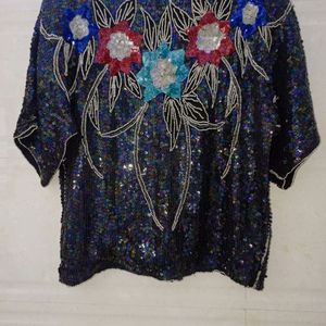 Multi Colour Shiny Sequin Top For Women's