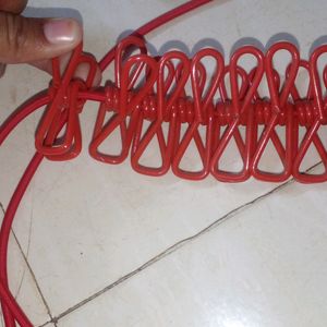 Cloth Hanging Rope With 12 Attach Clip