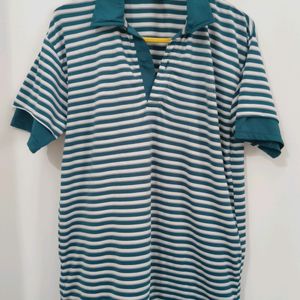 Striped Collar Neck Tshirt