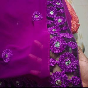 Diwali 🎇 Offer Purple💜Tulips🌷 saree