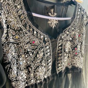 Chikankari Black Kurti