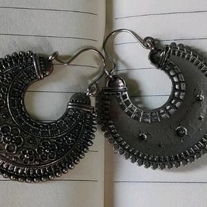 Oxidised Silver Jhumka