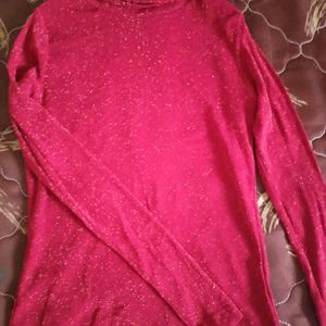 Maroon Glitter Top