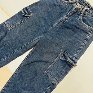 Straight Leg Cargo Jeans