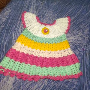 Kids Girls Winter Handknit Crochet Dress New