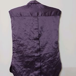 PURPLE SATIN SHIRT