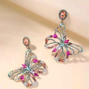 Koreon Rhinestone Butterfly Stud