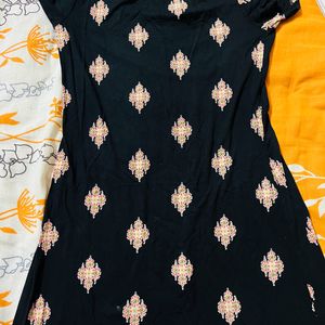 Women Black Printed Night  Wear