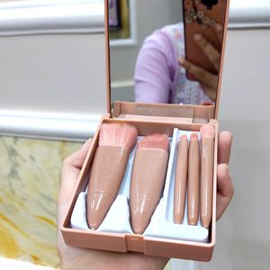 Cute Make-up Brushes Set Of 5 With Mirror