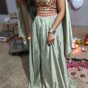 Crop Top Plazzo Lehenga