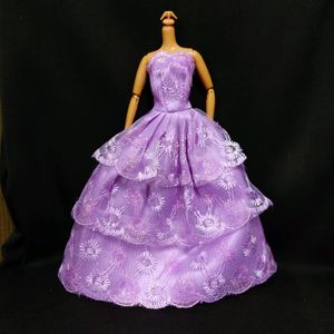 Beautiful Purple Lace Doll Dress