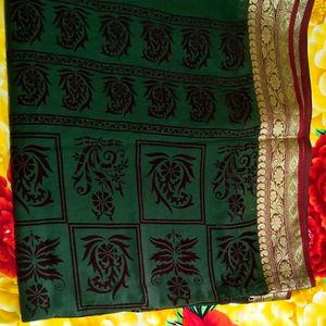 Festive Wear  Green Saree