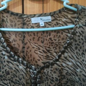 Cheetah Print Oversized Sexy Top