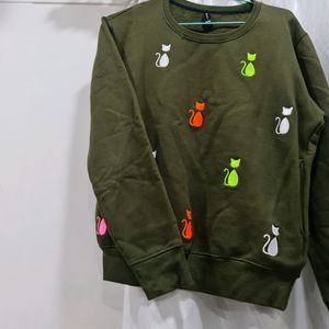 Sweatshirt In Olive Colour