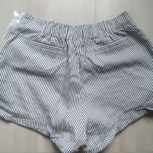 Black And White Stripped Shorts