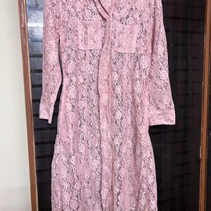 Pink long Shrug Net XL Size