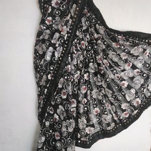 Black Net Saree Minnor Work