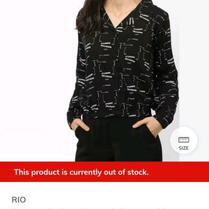 Rio Crop Black Boxy Shirt