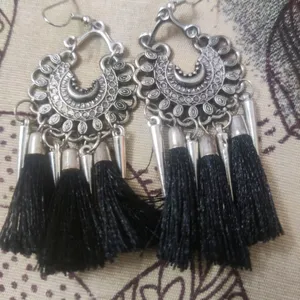 Black One Piece And Oxidised Ear Rings Combo