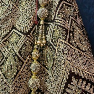 Beautiful Heavy Bridal Wine Color  Lehenga