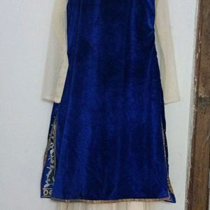 Blue Full Anarkali Dress With Dupatta & Pent