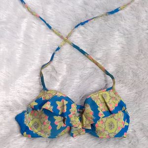 Beautiful Frills Padded Floral Bikini Top