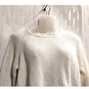 White Crop Sweater for Women's