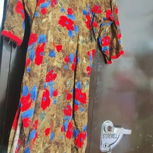 Multi 🔴🔵Floral Printed Kurti For 40 Bust