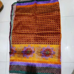 Orange Yellow Light Weight Saree