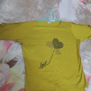 Yellow Off Shoulder T-shirt