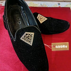 Black Velvet Loffer Shoe