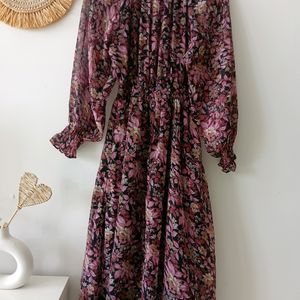 Mango Flowy Floral Print Midi