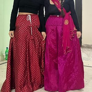 Red Lehenga Skirt