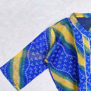 Blue Ombre Bandhani Kurta