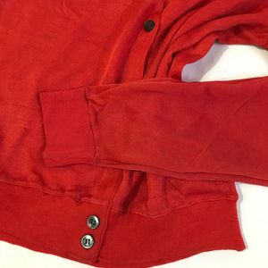 Red Cardigan in thin Fabric Fits S/M