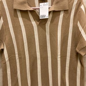 H&M Regular Fit Premium Fine Knit Polo Shirt.