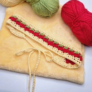 Handmade Crochet Cute Strawberry Headband