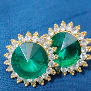 Green Stone Studs