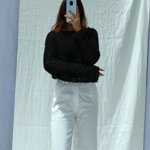 Crochet Fishnet Sweater