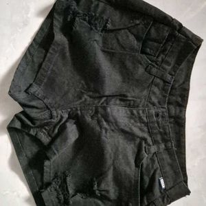 Black Denim Shorts