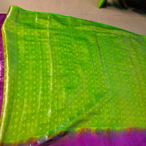 Silver Design Banarasi Soft Silk Saree