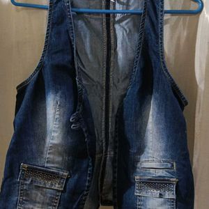 A Vintage Denim Vest Coat