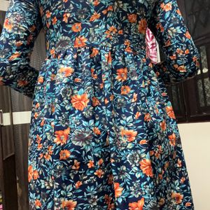 Front Slit Floral Kurthi