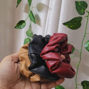 Leather Scrunchies For Girls