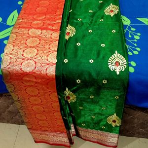 Green Colour Silk Saree_festival Wear