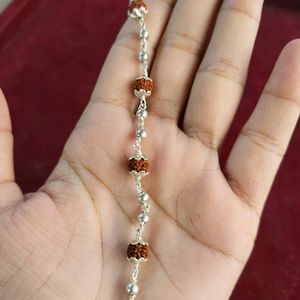 Silver Rudraksh Rakhi Bracelet