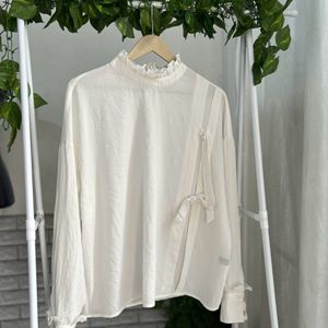 Ruffled Neck Korean Blouse