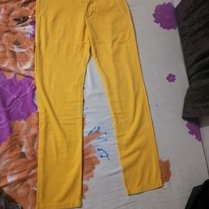 Trouser For Men (Yellow Color) , Length 41.7 " , Waist 30"