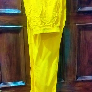 YELLOW NAYRA CUT KURTA-PANT SET WITHOUT DUPATTA